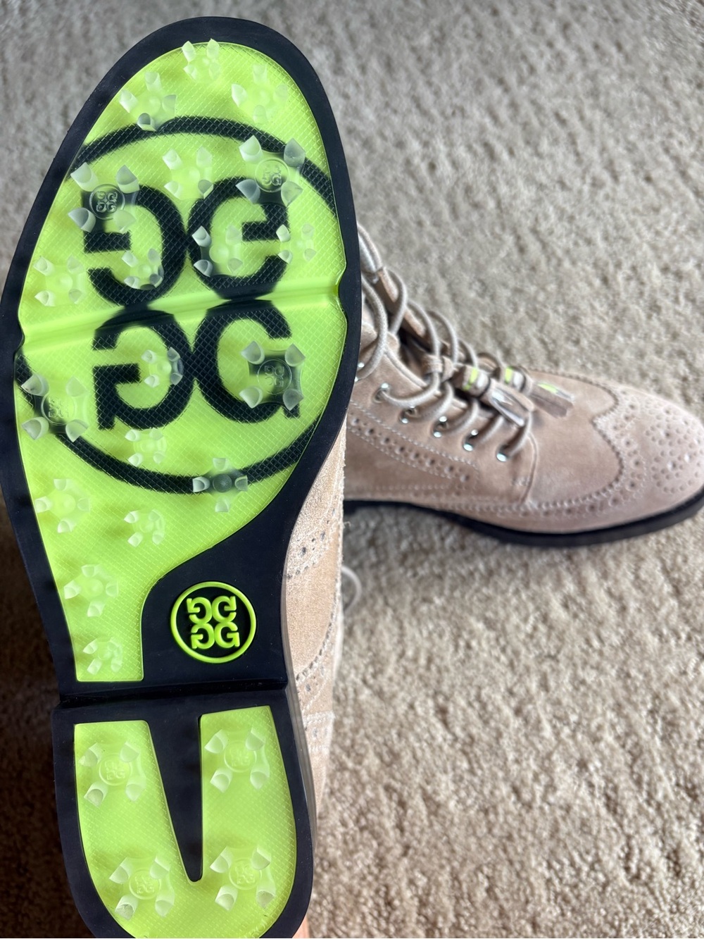 G/FORE Women's Tan Suede Wingtip Chukka Boots